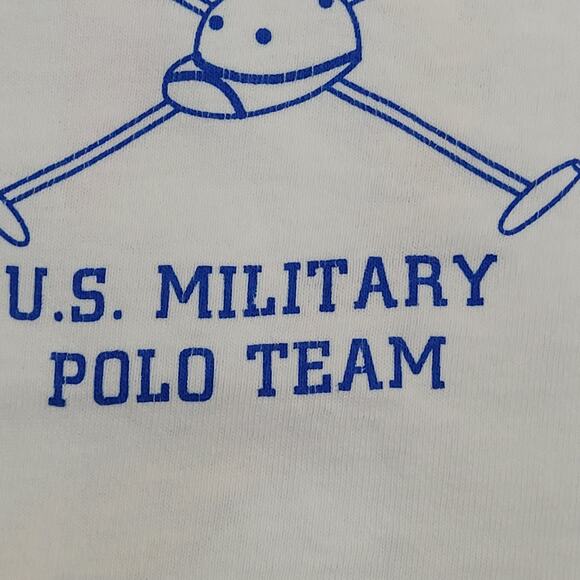 Vintage LEE US-Military Polo Team Shirt Large 21x28 White - Picture 10 of 15